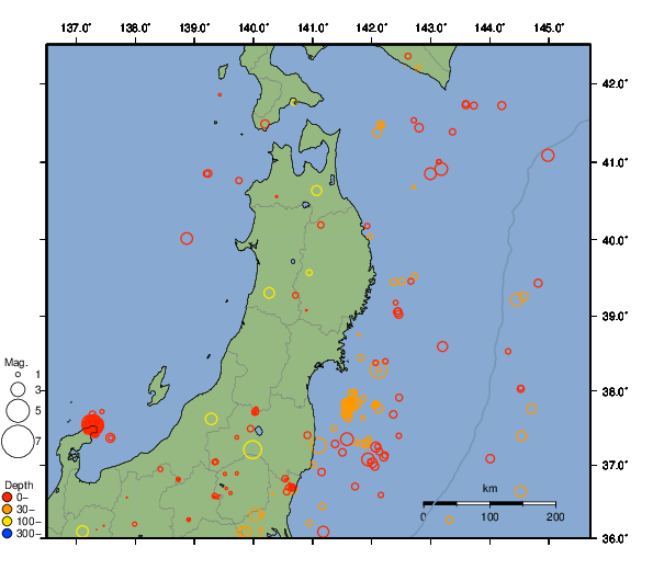 震央分布図