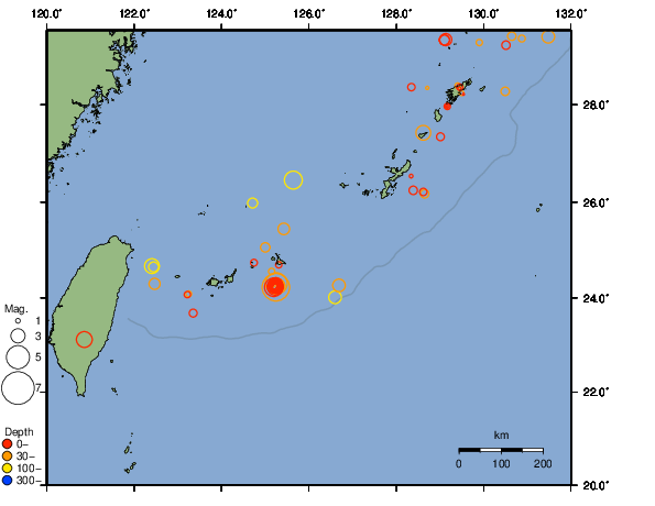 震央分布図