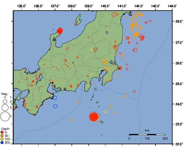震央分布図