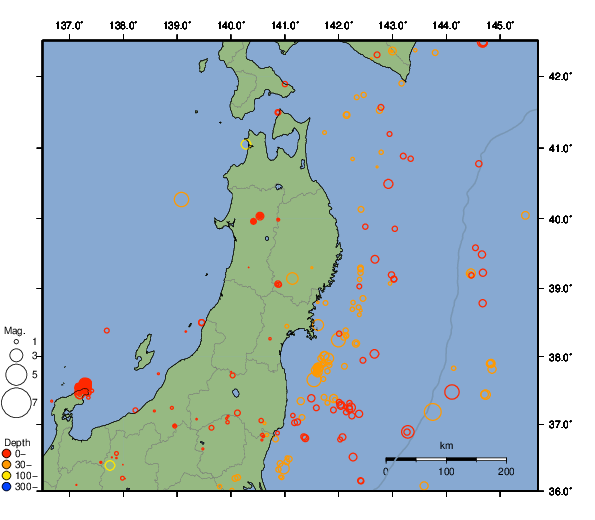 震央分布図
