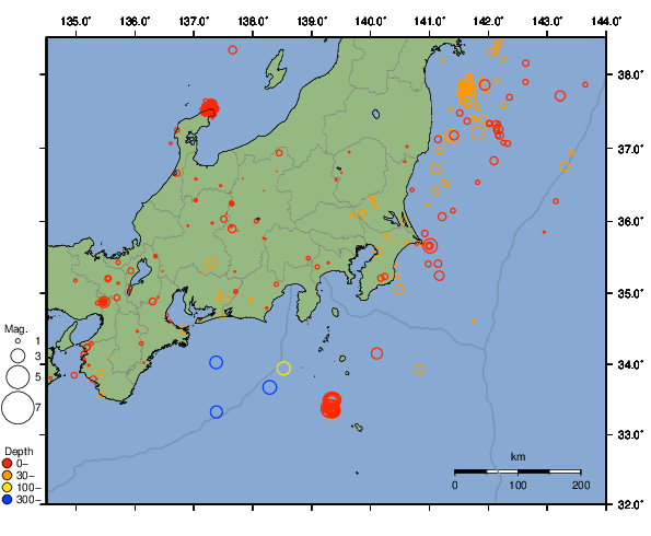 震央分布図