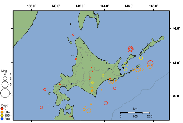 震央分布図