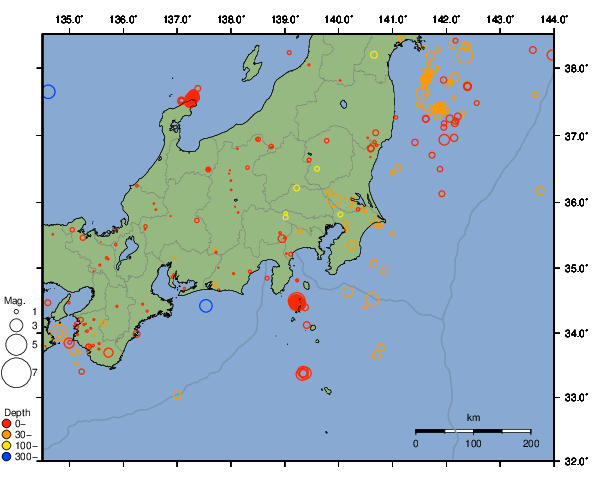 震央分布図