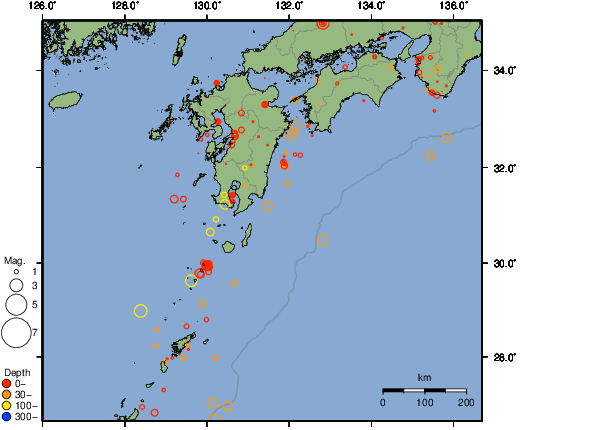 震央分布図