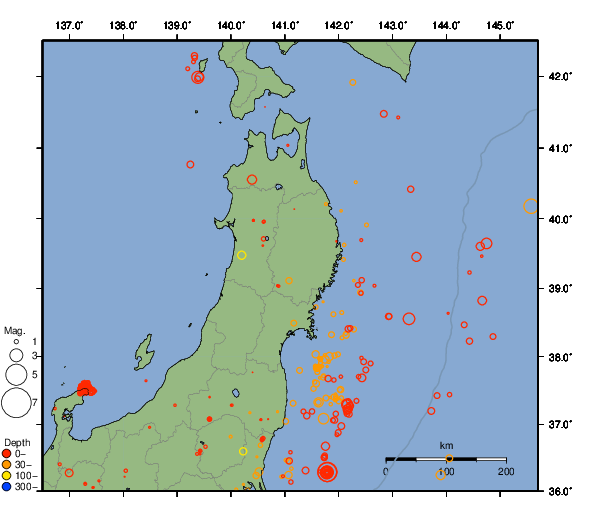 震央分布図