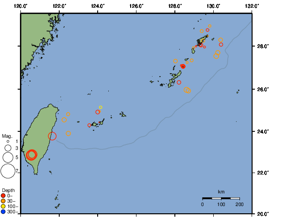 震央分布図