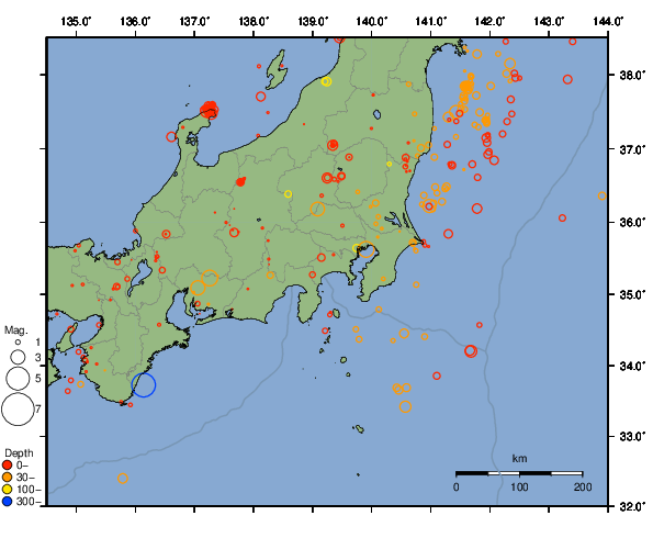 震央分布図