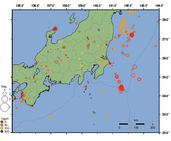 震央分布図