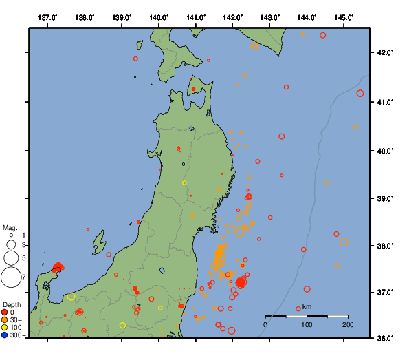震央分布図