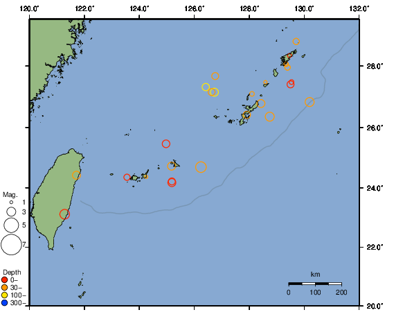震央分布図