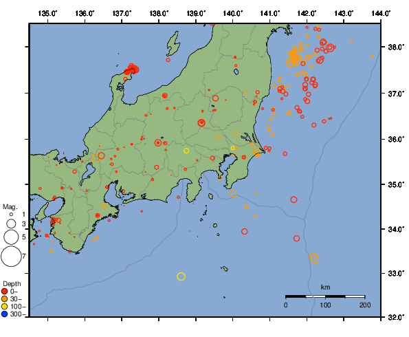 震央分布図