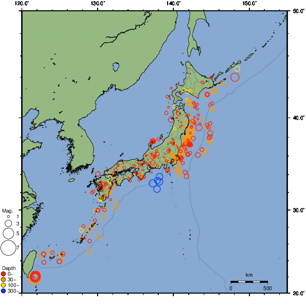2023年07月09日の震源リスト