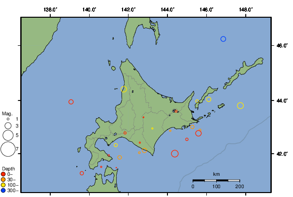 震央分布図