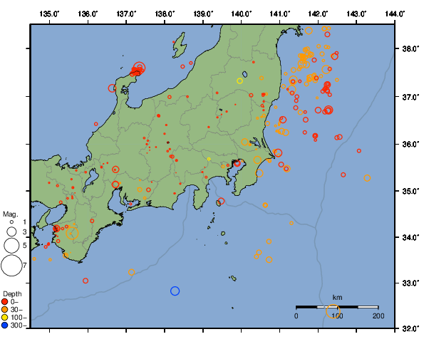 震央分布図