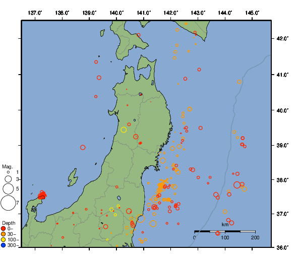 震央分布図