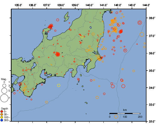 震央分布図