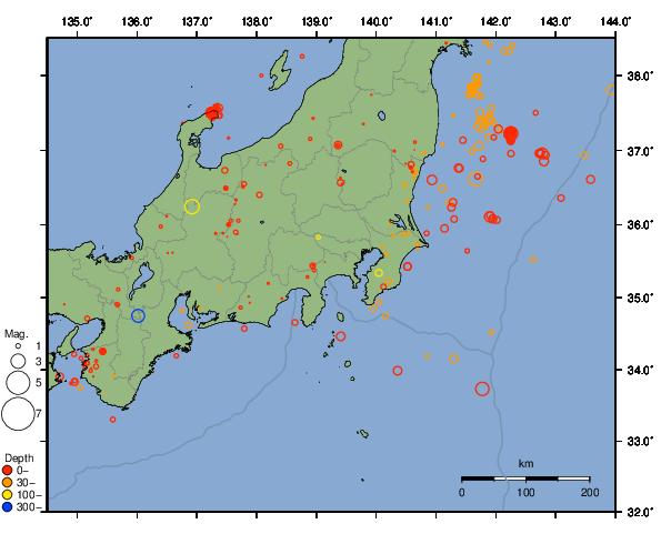 震央分布図