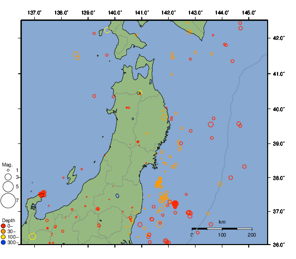 震央分布図