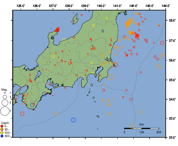震央分布図