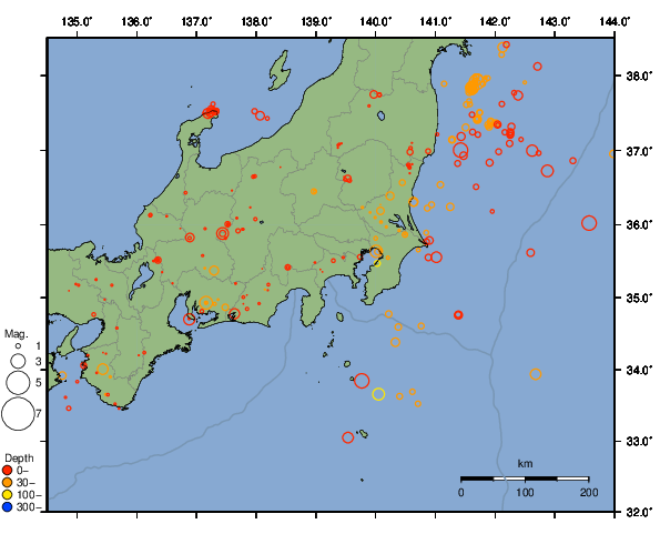 震央分布図