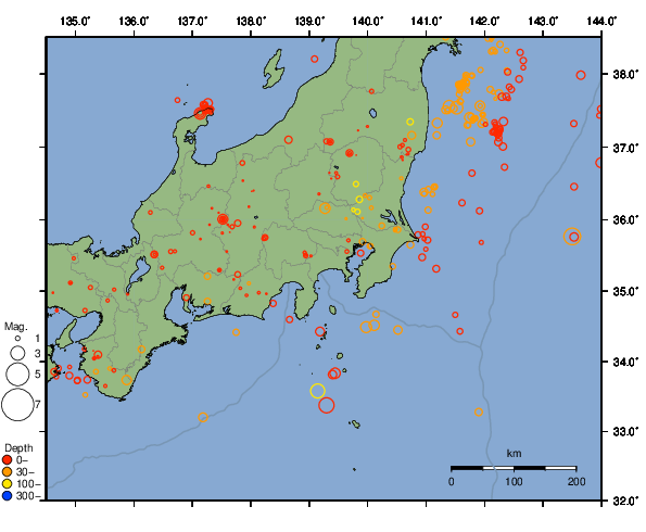 震央分布図