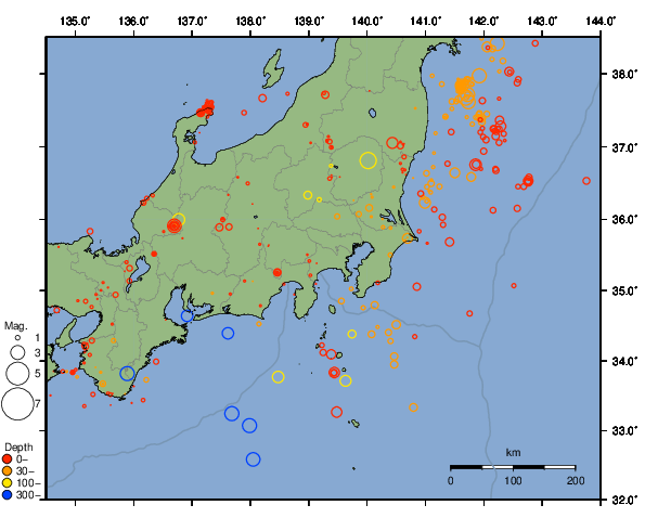 震央分布図