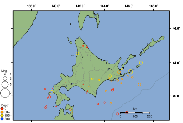 震央分布図