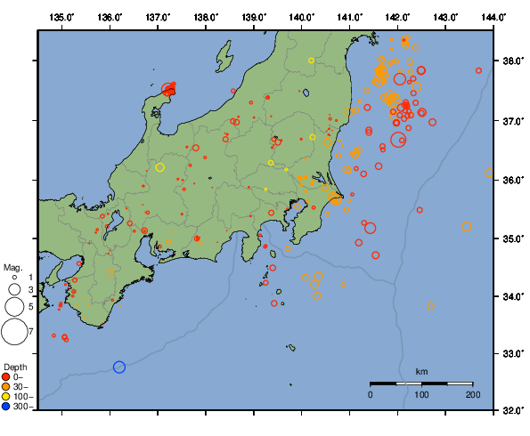 震央分布図