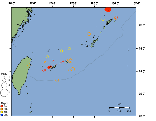 震央分布図