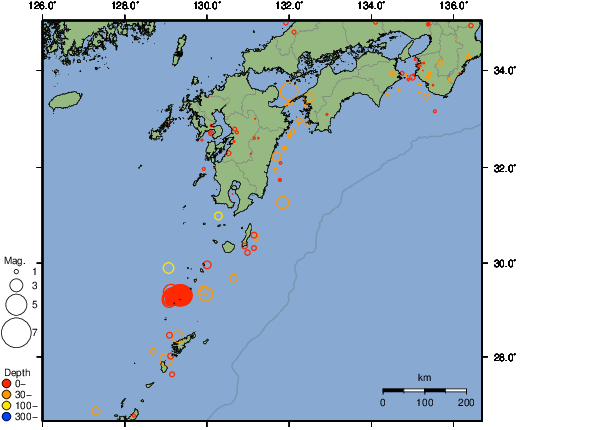 震央分布図