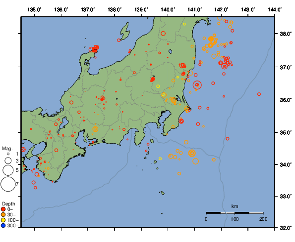 震央分布図