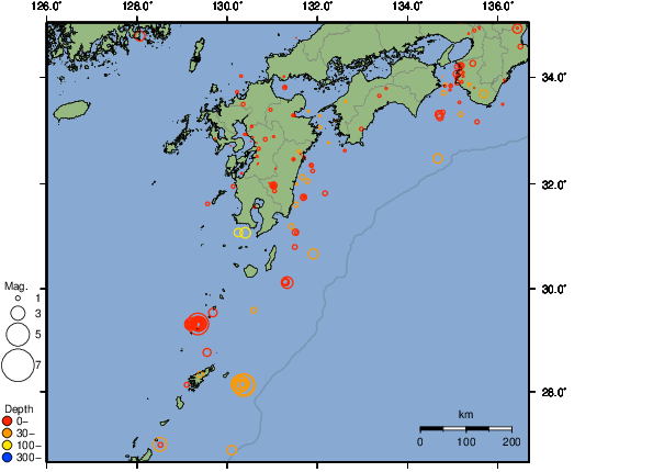 震央分布図