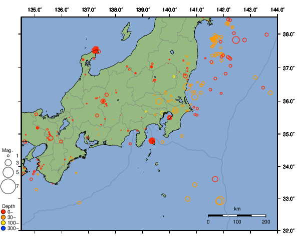 震央分布図