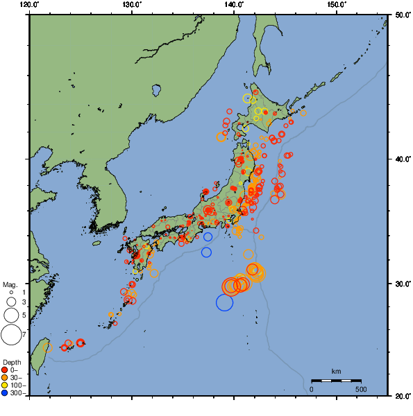 2023年10月04日の震源リスト