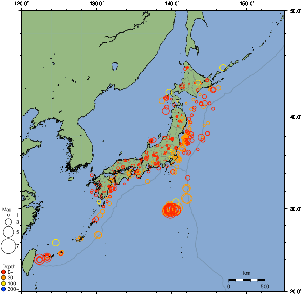 2023年10月05日の震源リスト