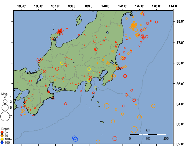 震央分布図