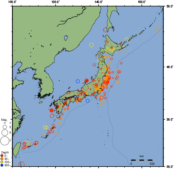 2023年11月04日の震源リスト