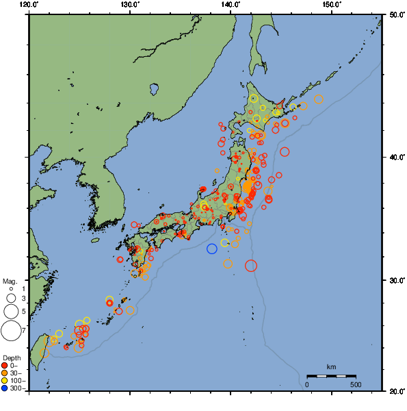2023年11月06日の震源リスト