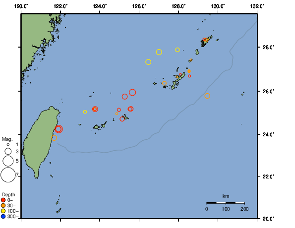 震央分布図