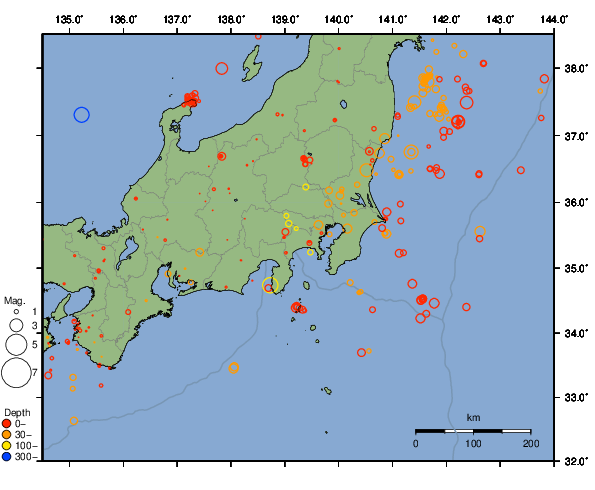 震央分布図