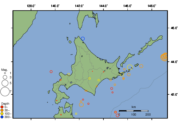 震央分布図