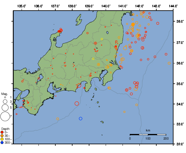 震央分布図