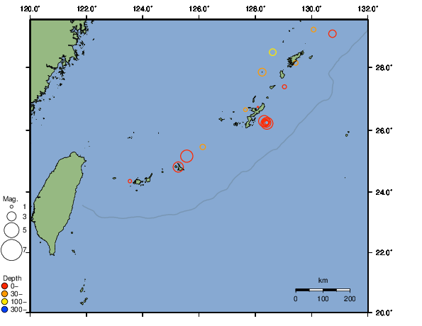 震央分布図