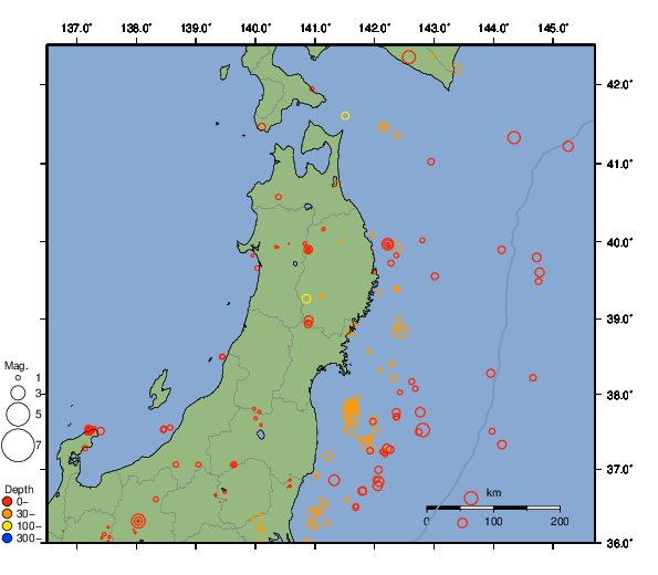 震央分布図