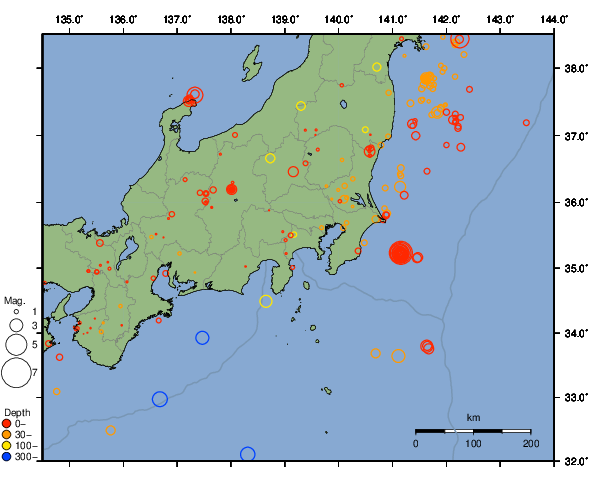 震央分布図