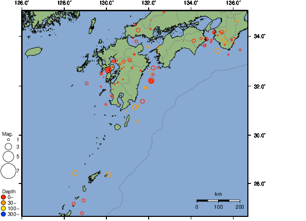 震央分布図