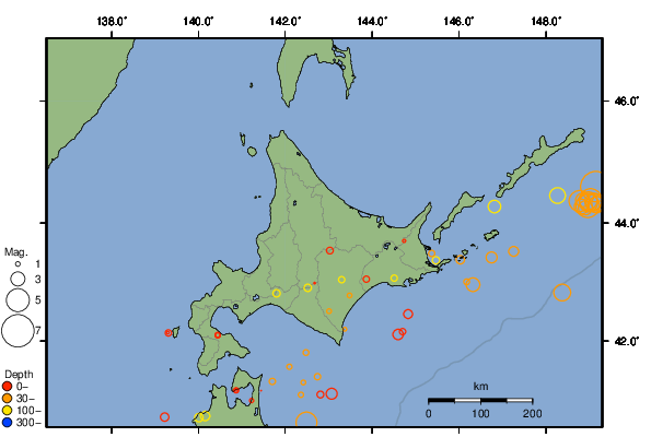 震央分布図