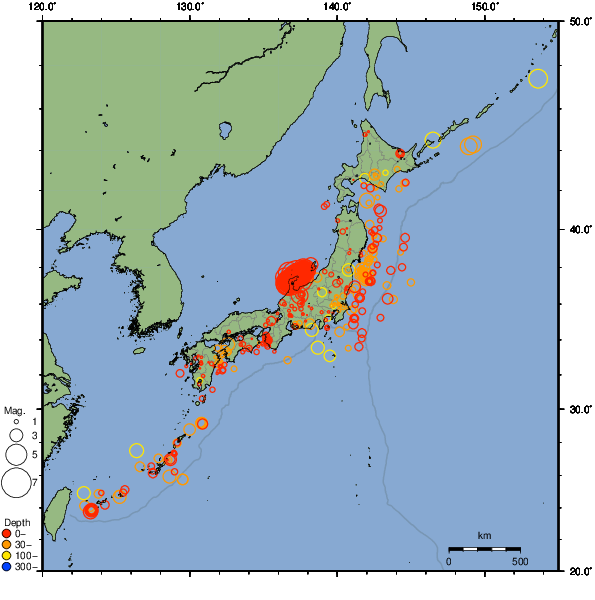 2024年01月01日の震源リスト