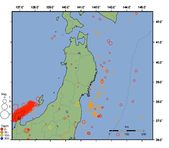 震央分布図