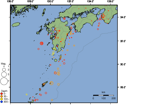 震央分布図
